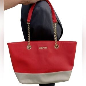 Kenneth Cole Reaction Oversized  Purse Orange and Beige